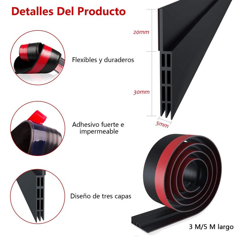 Guardapolvo y Protector de Puertas Casa de 3 Capas, Cubre