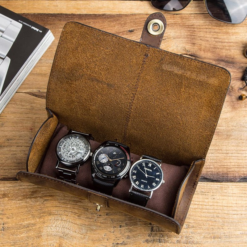 HIRAM Watch Case, Watch Box, Collection, Storage, Portable, Convenient, For