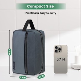 Carbrea Travel Toiletry Bag - Small Toiletry Bag for Men Skincare Bag for Toiletries Accessories Gifts - Grey