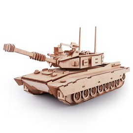 GuDoQi 3D Wooden Puzzle, Model Tank, Wooden Construction Kit, Tank for Building, DIY Assembly Wooden Puzzle Toy, Craft Set, Birthday Gift Made of Wood for Adults, Men, Teenagers