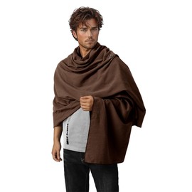 Heyigrow Shawl Scarf Vikings Cosplay Mens Medieval Neck Hooded Cape Women Retro Costume Cotton Renaissance Cloak for Party, Brown, Brown