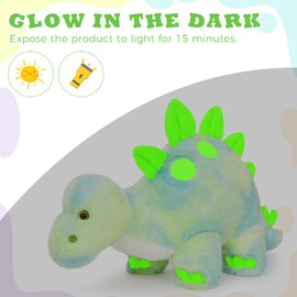 Dinosaur Stuffed Animal,18.5" Mommy Dinosaur with Babies and Eggs Inside,Stegosaurus Stuffy,Dino Plush Toys Gifts for Boys Girls Kids Birthday Children's Day Christmas,Small Dino Plushies,Green