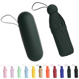 Xiuying Feng Mini Travel Umbrella Purse with Case Compact, Lightweight, UV Umbrella UPF 50+ Sun Protection, Windproof Portable Parasol for Women, Men & Kids