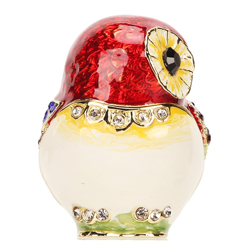 Metal Trinket Box Owl Shape Shiny Exquisite Zinc Alloy Jewelry