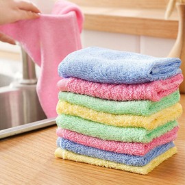 Moniz [10 + 10] Oil-Absorbing Easy Wipe Bamboo Dish Cloth Mixed Colors Size S (Total 20P)