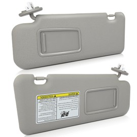 Left & Right Sides Sun Visor with Sunroof Fit for 2008 2009 2010 2011 2012 2013 for Toyota Highlander Gray Sunvisor Replace 74320-48500-B0,74320-0E050-B0,74320-0E051-B0,74310-48520-B0,74320-48490-B0