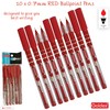 Goldex Klassy RED 10 x 0.7mm Fine Tip Ballpoint Pens