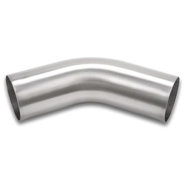 Podavelle Podavelle 45 Degree Elbow 3.5 Inch 89mm OD Aluminum Intercooler Pipe Piping Air Intake Tube, 1.5D Radius, Brushed Finish