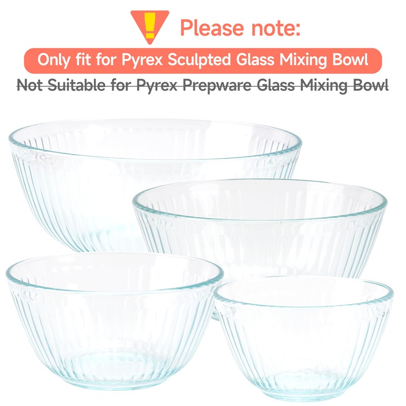 4 Pack Silicone Replacement Lids for Pyrex Mixing Bowls -
