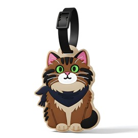 Luggage Tags for Suitcases, Maine Coon Cat Baggage Claim Silicone ID Tag