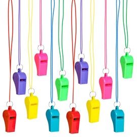 ArtCreativity Neon Whistle Necklace For Kids, Set of 12, Kids’ Party Noisemakers, Variety Of Colors, Sports Party Favors, School Sports Supplies, Great Party favor, Goody Bag Filler