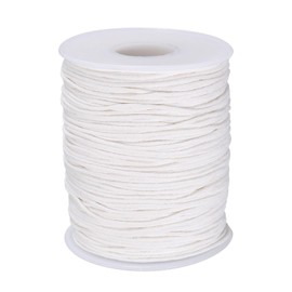 uxcell 1mm Leather Sewing Waxed Thread, 100 Yards / 91m, Cotton Waxed Cord Linen Thread String for Leather Crafts, Bookbinding, Shoe Repairing, Beige