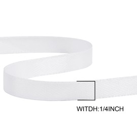 GTYBOVA Double Side 6mm x 91m Ribbon White Ribbon 100% Polyester Multiple Colors Available Ideal for Gift Wrapping Crafts Wedding Decor Flower Bouquet