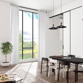 MASWOND Extra Long White Linen Sheer Curtains 144 Inch for Living Room, Custom Made High Ceiling Drapes,2 Story Windows Rod Pocket Curtains for Privacy Light Filtering, W52 in x 12ft, 1 Panel