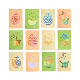 HABA Kinder Bastelset - Erstes Malen Kritzelkarten Ostern - Kratives Basteln für Kinder ab 3 Jahren