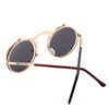 GYsnail Make the world clear Round Flip Up Sunglasses for