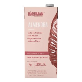 Birdman Bebida Vegetal Proteína Calcio Base Chicaro Sabor Almendra 1lt