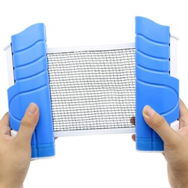 Fortitude Sports Table Tennis Net | Ping Pong Net For Dining Table | Retractable Table Tennis Net | Adjustable Portable Travel Net For Indoors or Outdoors (Blue & White)