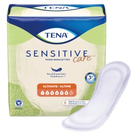 TENA Sensitive Care Incontinence Pads for Women, Bladder Control & Postpartum, Ultimate Absorbency, Regular Length, 52 Count