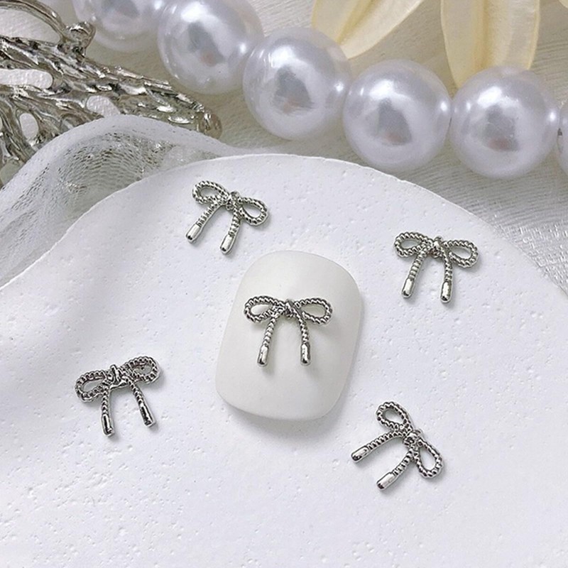 ネイルパーツ リボン ハート 120個セット 3D 立体 可愛い 蝶結び ハート型 メタル