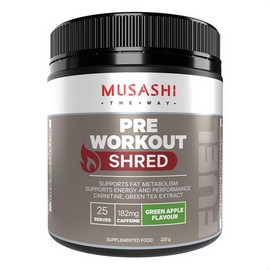 Musashi Pre Workout Shred Green Apple 225g