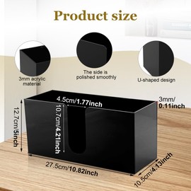 Dispensador de toallas de papel, soporte de toallas de papel acrílico, soporte de servilletas negro para cocina, encimera multiplegado, plegado en Z, multiplegado, baño, cocina, restaurante