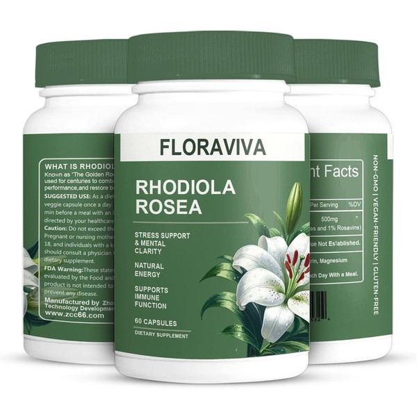 Floraviva Rhodiola Rosea Capsules – Natural Stress Support & Energy