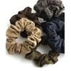 VINGTAINE HS-108-NY- Basic Color, Suede-Style, Scrunchie, Simple, Daily Office, Autumn,