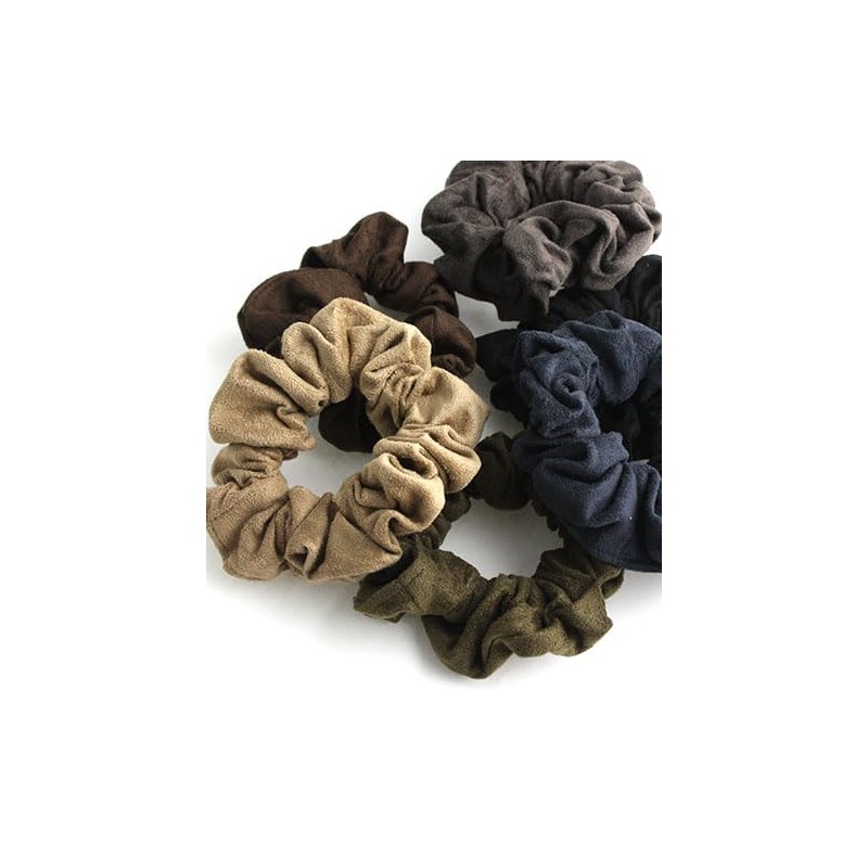 VINGTAINE HS-108-NY- Basic Color, Suede-Style, Scrunchie, Simple, Daily Office, Autumn,