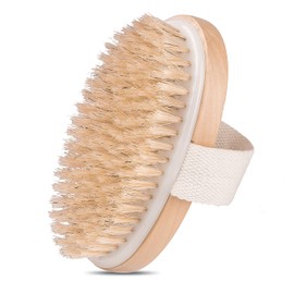 Triko Cepillo Corporal de cerdas naturales de madera para masaje y exfoliación de piel, Cepillo para baño y cuidado de la piel, Ducha, Cepillo de...  