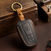 Aoocar 3 Button Genuine Leather Key Fob Cover, for Toyota