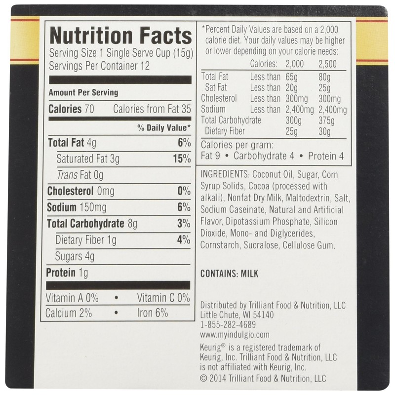 Indulgio Mint Chocolate Hot Cocoa 12-Count Single Serve Cup for