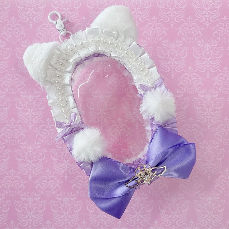 Decorative Sewn Pouch with Cat Ears, Pain Bag, Clear Bag,