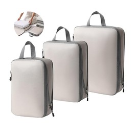 Bombinate Travel Compression Bag, 3-Piece Set, Convenient Compression Zipper Bag, Save About 50% Space