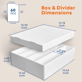 Fageverld 4 Row Trading Card Storage Box, 3200 Count Cardboard Card Box for MTG TCG Baseball Sports Cards Collection, Top loader Storage Boxes, includes Card Dividers & Stoppers,2 Boxes