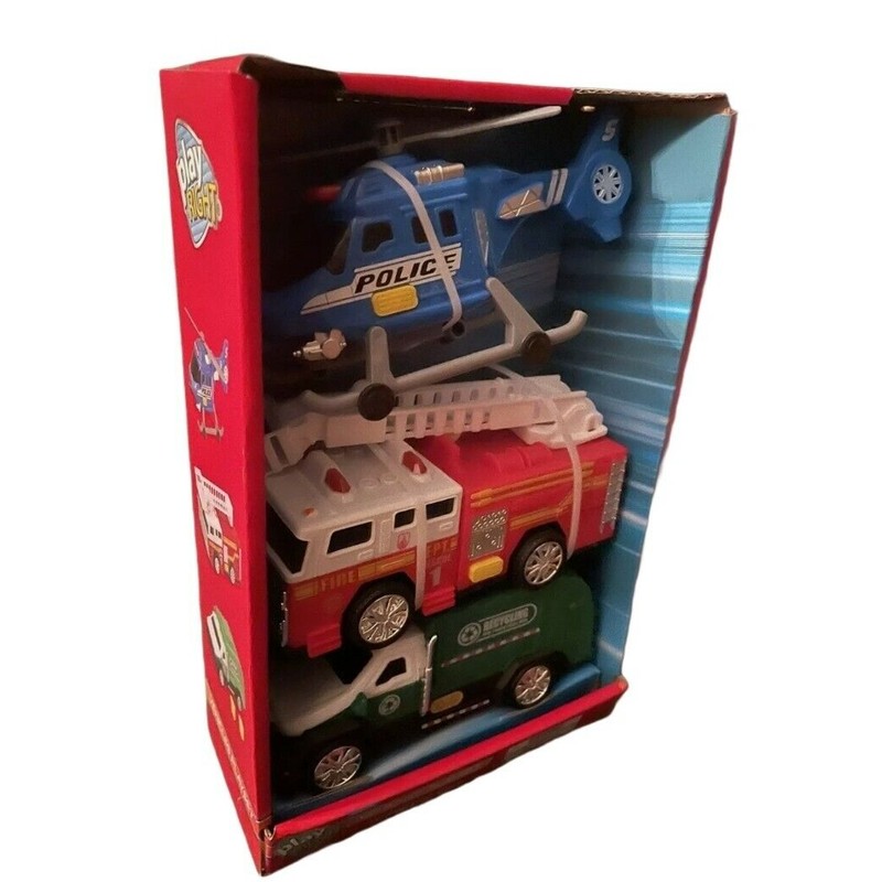 Play Right Light & Sound Helicopter, Fire Truck, & Recycling