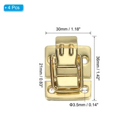PATIKIL Fastener Toggle Latches Catch Chest, 4Pcs Metal Suitcase Boxes Buckles Retro Trunk Box Hasp Lock with Screw for Wooden Packing Case Toolbox Cabinet, Gold