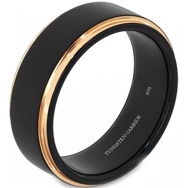 BESTTOHAVE Mens Tungsten Ring -Affordable Luxury Unisex Tungsten Carbide Rose Gold Wedding Engagement Jewelry Band Ring 8mm Z+3