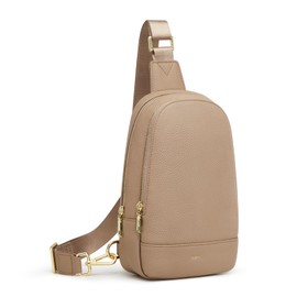 Kattee Genuine Leather Sling Bag for Women, Crossbody bag, Chest Bag (Apricot)