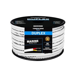 16 Gauge 2 Conductor Marine Wire - 30 ft Duplex Flat Marine Grade Wire Tinned Copper Oxygen-Free Insulated - 16/2 AWG UL 1426 Standard PVC Wire for Boat, Automotive, Speakers, Camper & Trailers
