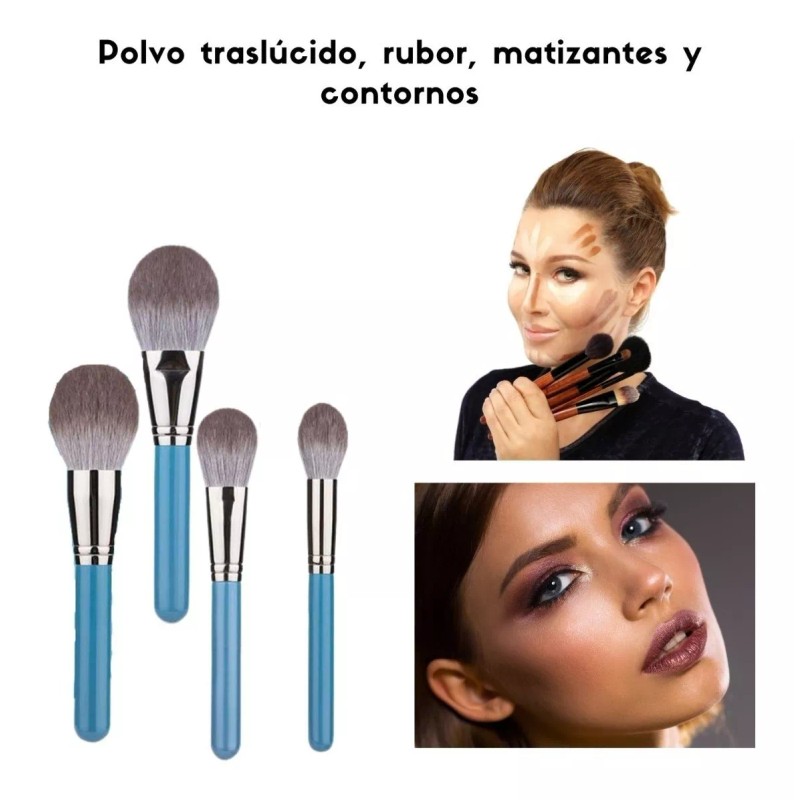 Divina Creacion Set 13 Brochas C/estuche Maquillaje Profesional Suave Pince