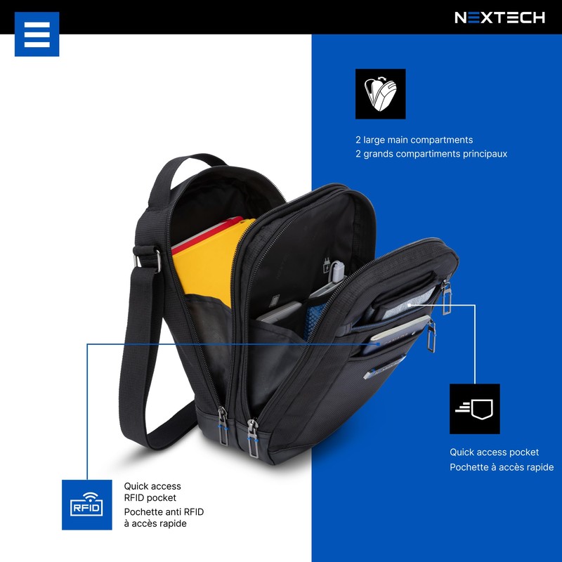 NEXTECH NXT008 Boarding Bag — Airplane Personal Item with Zippered