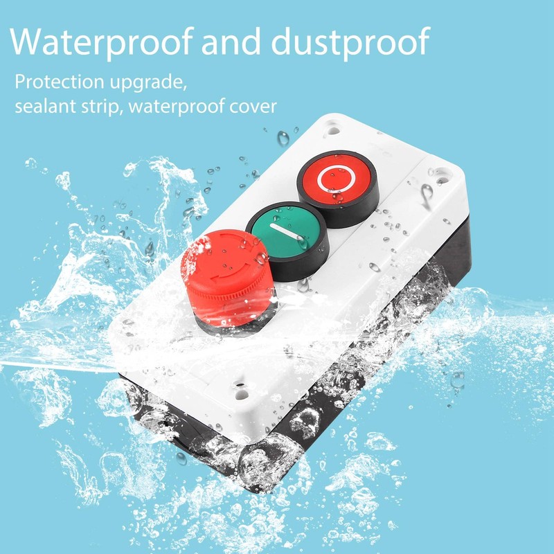 NC Emergency Stop NO Red Green Momentary Push Button Switch