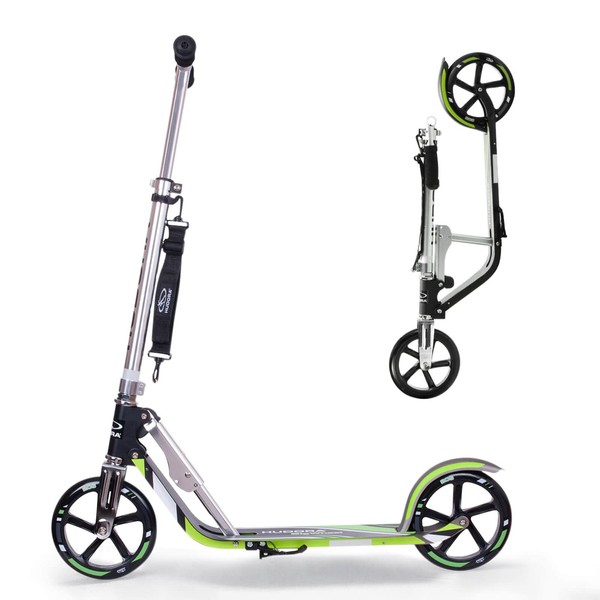 HUDORA Scooter for Kids Ages 6-12 - Scooter for Kids 8 Years and Up, Scooters for Teens 12 Years and Up, Adult Scooter with Big Wheels, Lightweight Durable All-Aluminum Frame Scooter