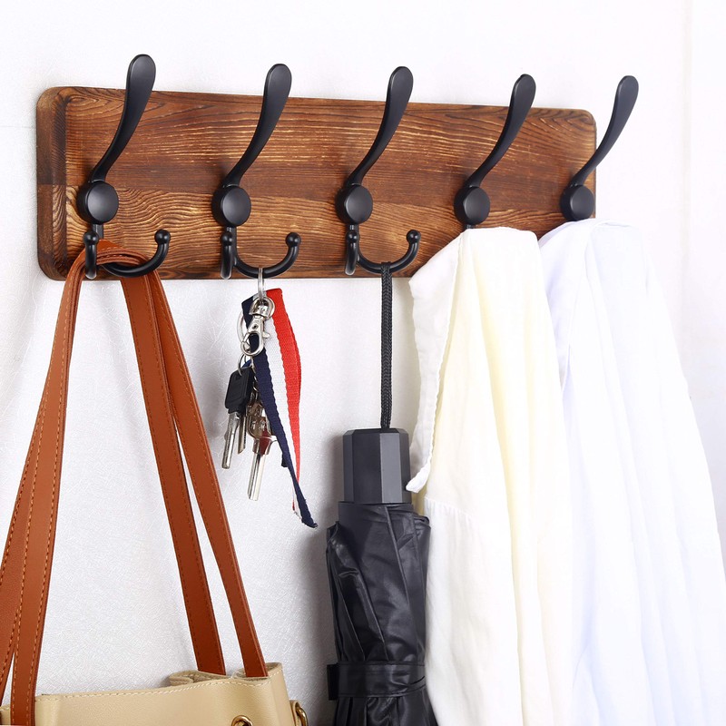 WEBI Coat Rack Wall Mounted,Wood Coat Hooks Wall Mounted,16" Hole