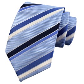 Corbata clásica de jacquard tejida para hombre, corbata de fiesta formal de negocios, Raya azul, Talla única