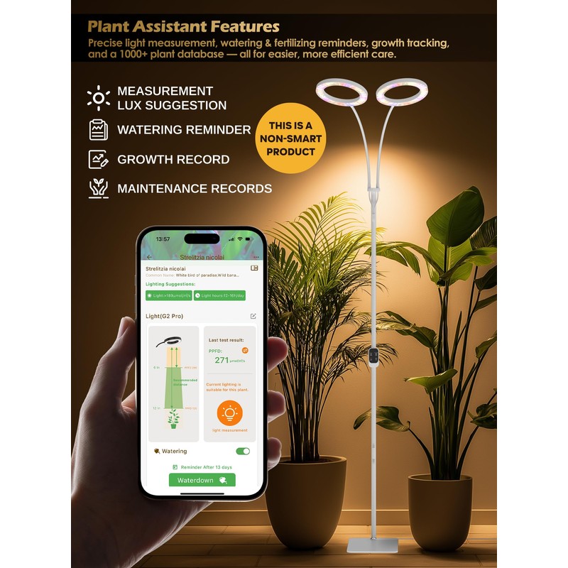 GLOWRIUM Grow Lights for Indoor Plants,Plant Light with 3/9/12/16H Grow