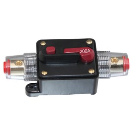 200A Car Audio Inline Circuit Breaker Fuse Holder for 12-48V Protection for 4Ga 8Ga Power Cable CB-04-200A