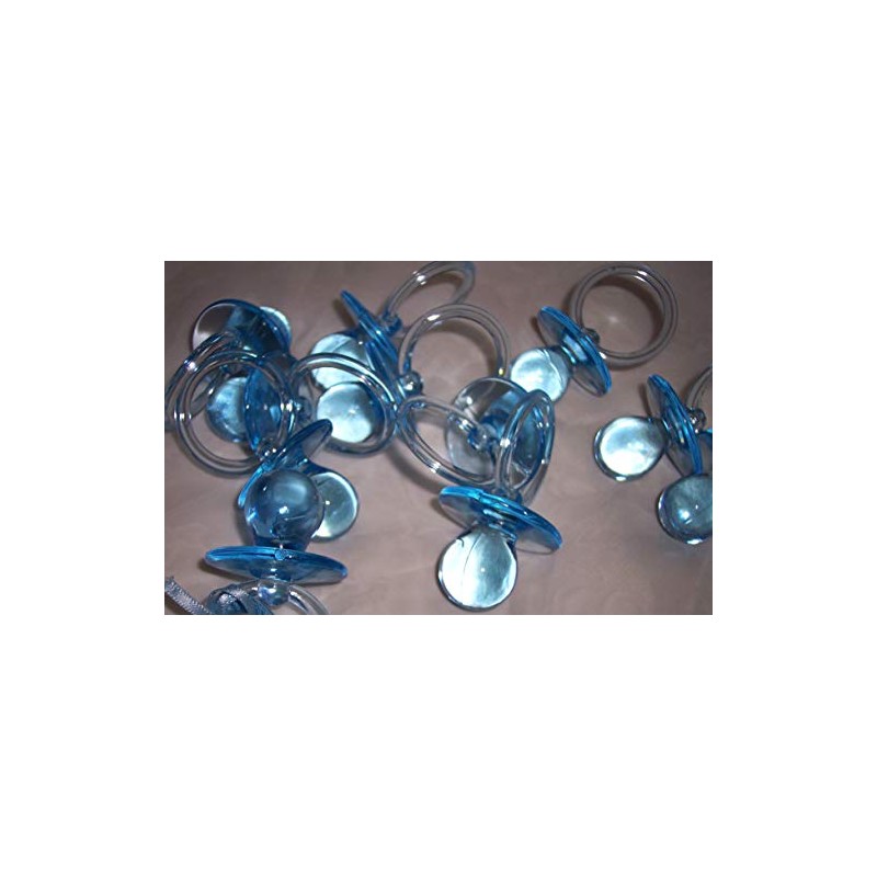 2.5" Acrylic Blue Baby Pacifier Baby Shower Favors - 48