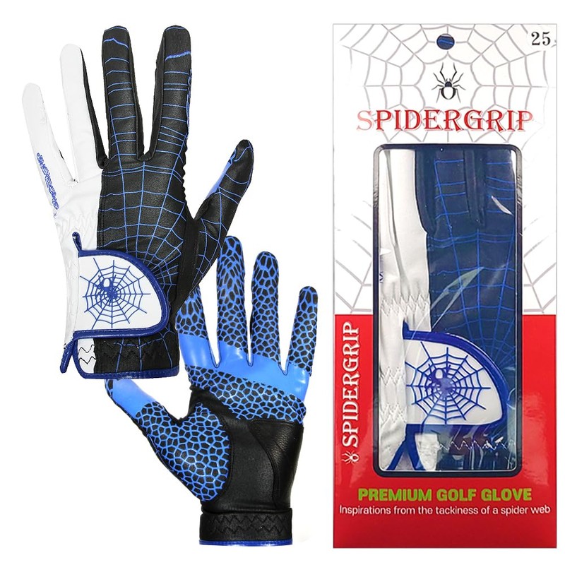 SpiderGrip Golf Glove Men's Left Hand-Blue/SpiderGrip Nonslip Golf Glove (Blue),M/23